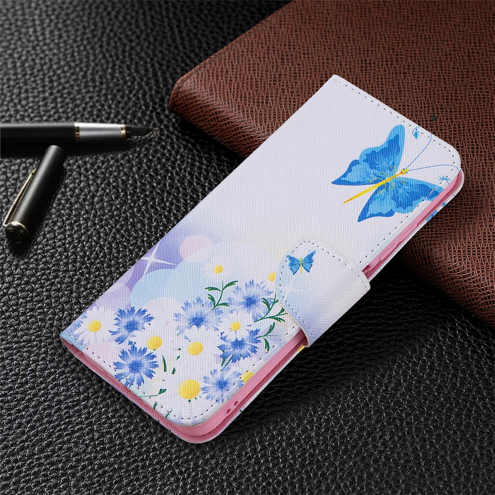 Pattern Printing PU Leather Magnetic Closure Stand Flip Shockproof Case for Xiaomi Redmi Note 10 5G / Poco M3 Pro 5G / 4G - Butterfly and Flower-6