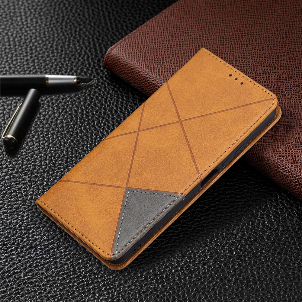 Geometric Pattern Auto-absorbed Stand Leather Phone Case for Xiaomi Mi 11 Lite 4G / 5G - Brown-7