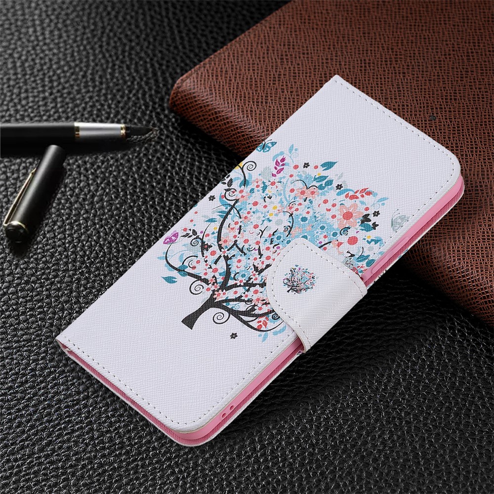 Pattern Printing Full Protection Leather Wallet Stand Phone Case for Xiaomi Mi 11 Lite 4G / 5G - Flowered Tree-6