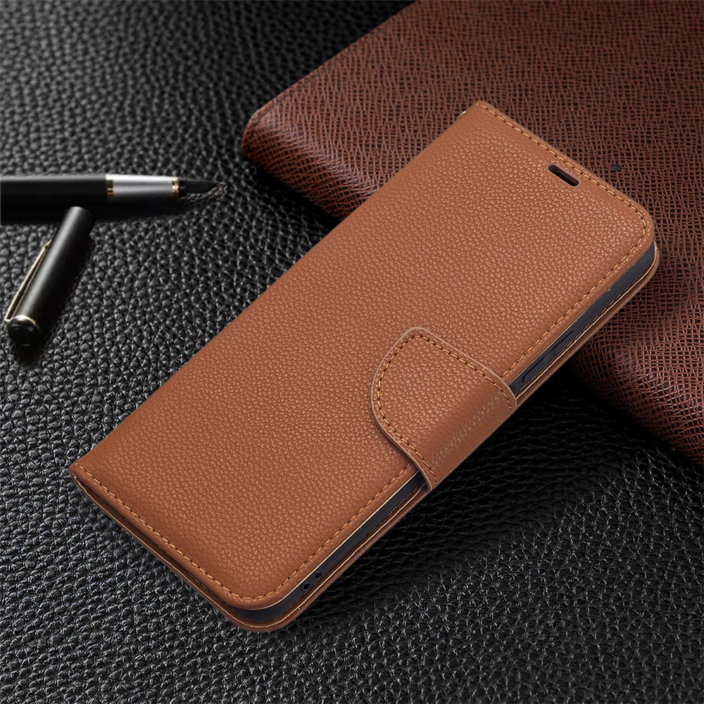 Litchi Texture Wallet Stand Leather Phone Case with Wrist Strap for Xiaomi Mi 11 Lite 4G / 5G - Brown-6