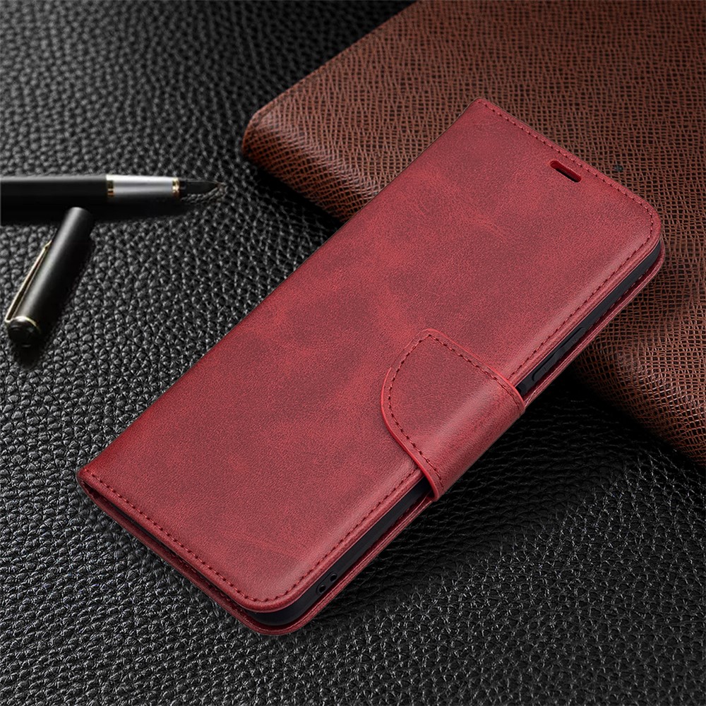 Leather Stand Wallet Phone Case with Wrist Strap for Xiaomi Mi 11 Lite 4G / 5G - Red-6