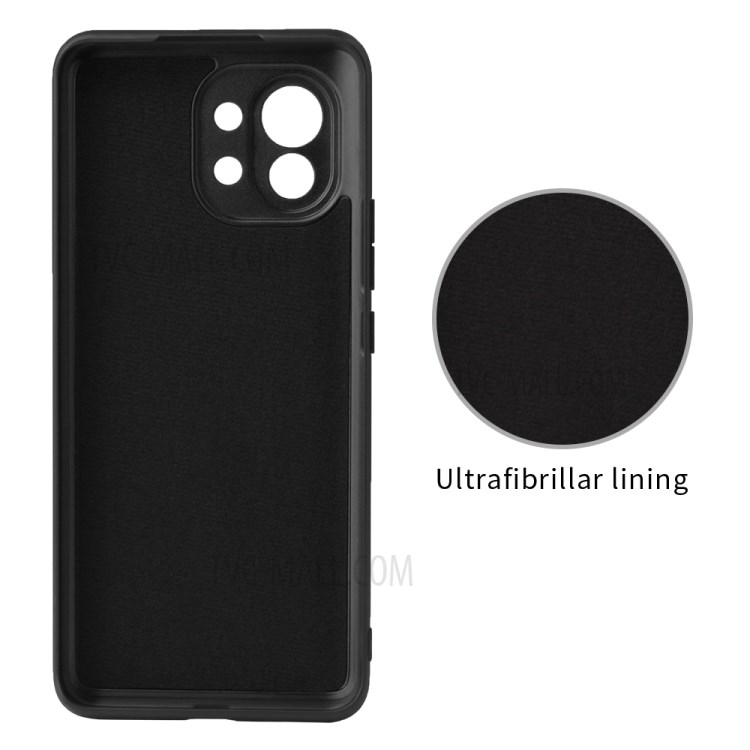 Soft Edges PU Leather +Soft TPU Anti-Drop Protection Kickstand Case for Xiaomi Mi 11 - Carbon Fiber Texture-3