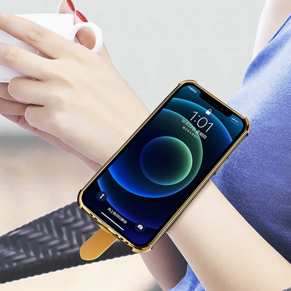 6D Crocodile Texture Precise Cut-Out PU Leather Coated TPU Electroplated Phone Case for Xiaomi Redmi Note 10 Pro 5G - White-3