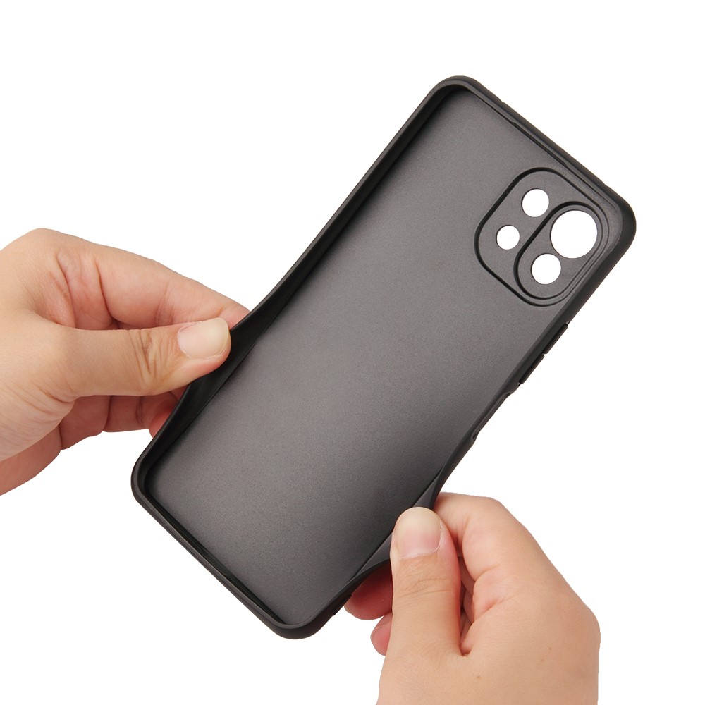 Full Body Scratch Resistant PU + TPU Ring-Shape Kickstand Protective Phone Cover for Xiaomi Mi 11 Lite 5G / 4G - Carbon Fiber Texture-9