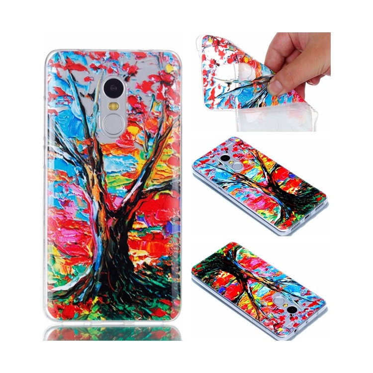 Rubberized Embossed Soft TPU Case for Xiaomi Redmi Note 4 - Tree Trunk-1