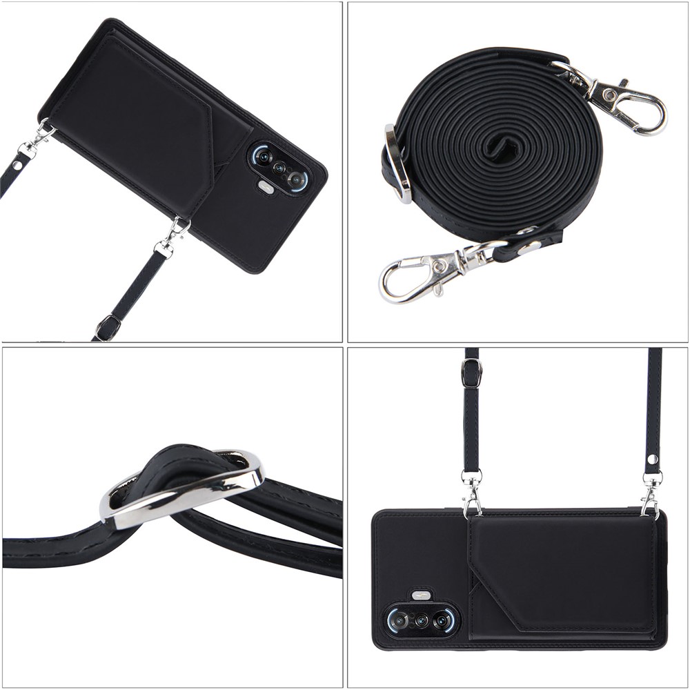 Kickstand Card Holder Smooth Leather Phone Case Cover for Xiaomi Redmi K40 Gaming - Black-7