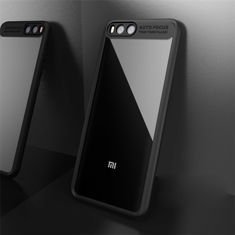 IPAKY for Xiaomi Mi 6 Hybrid TPU Frame + Clear Acrylic Phone Shell - Black-1