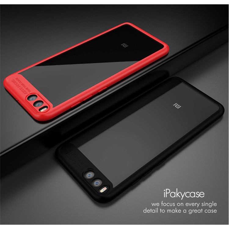 IPAKY for Xiaomi Mi 6 Hybrid TPU Frame + Clear Acrylic Phone Shell - Black-7