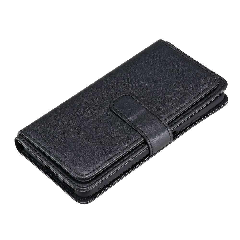 Multi-function 10 Card Slots Wallet Shell for Xiaomi Redmi K40/K40 Pro/Poco F3 Case - Black-12