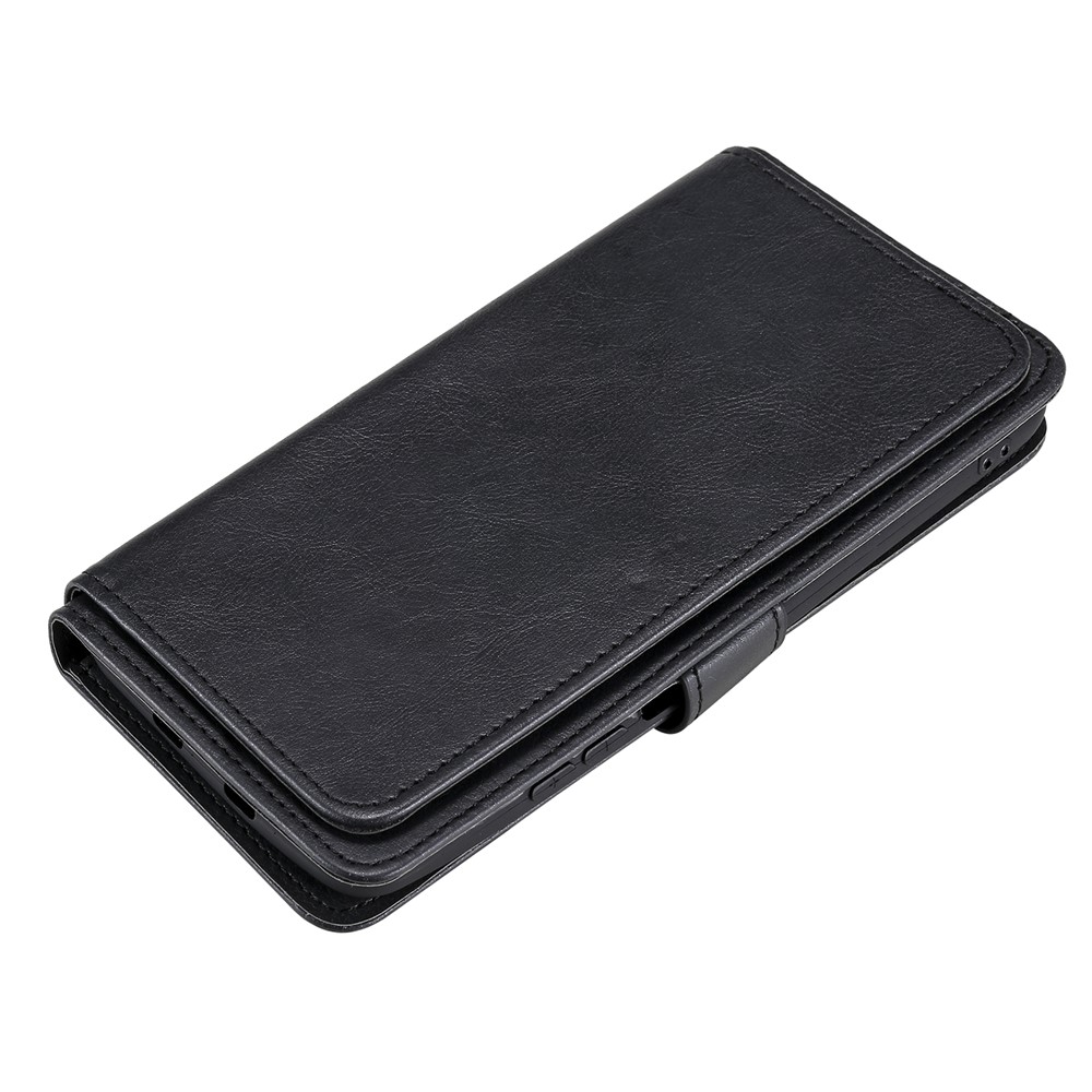 Multi-function 10 Card Slots Wallet Shell for Xiaomi Redmi K40/K40 Pro/Poco F3 Case - Black-13