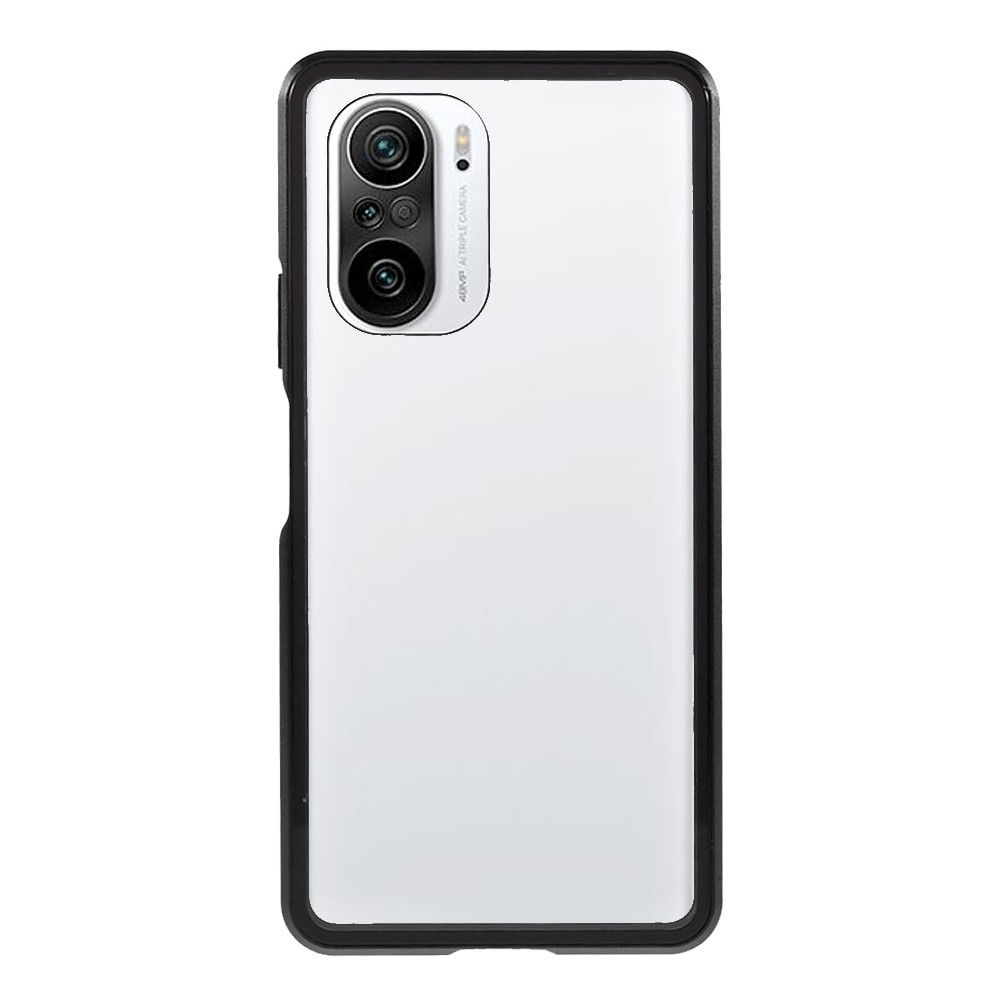 All-round Protection Magnetic Closed Design Metal Frame + Ultra Clear Double-sided Tempered Glass Phone Shell for Xiaomi Redmi K40/K40 Pro/Mi 11i/Poco F3 - Black-2