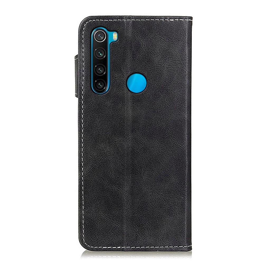 S-shape Textured Wallet Stand Design Leather Phone Case Cover for Xiaomi Redmi Note 8 2021 - Black-3