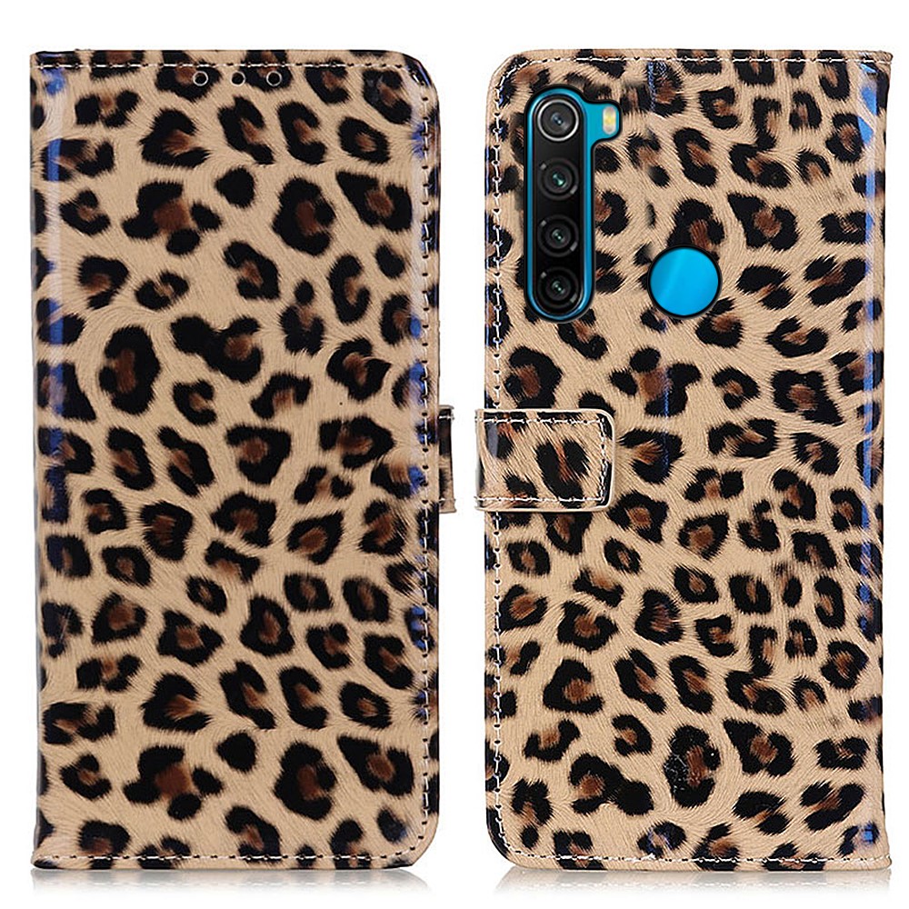 Full Protection Leopard Texture Leather Phone Protector Wallet Stand Case for Xiaomi Redmi Note 8 2021-1