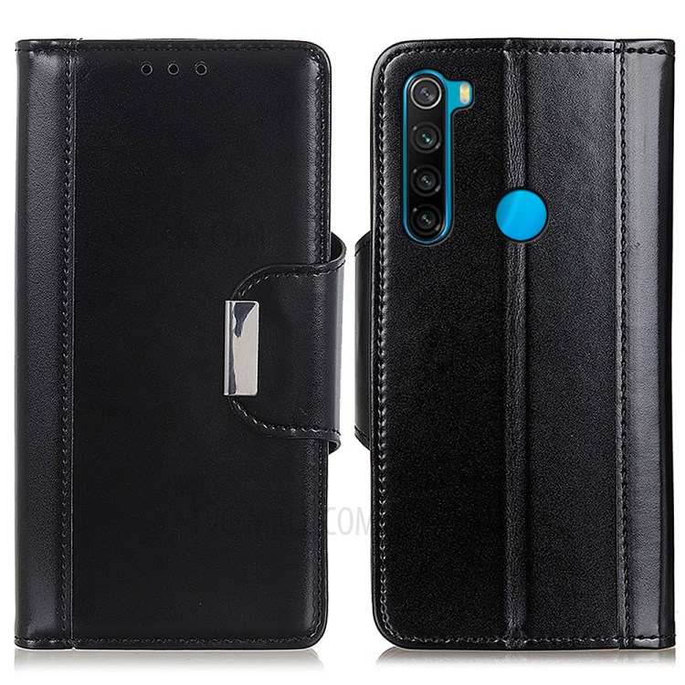 PU Leather Wallet Stand Design Full Protection Phone Case Shell for Xiaomi Redmi Note 8 2021 - Black-1