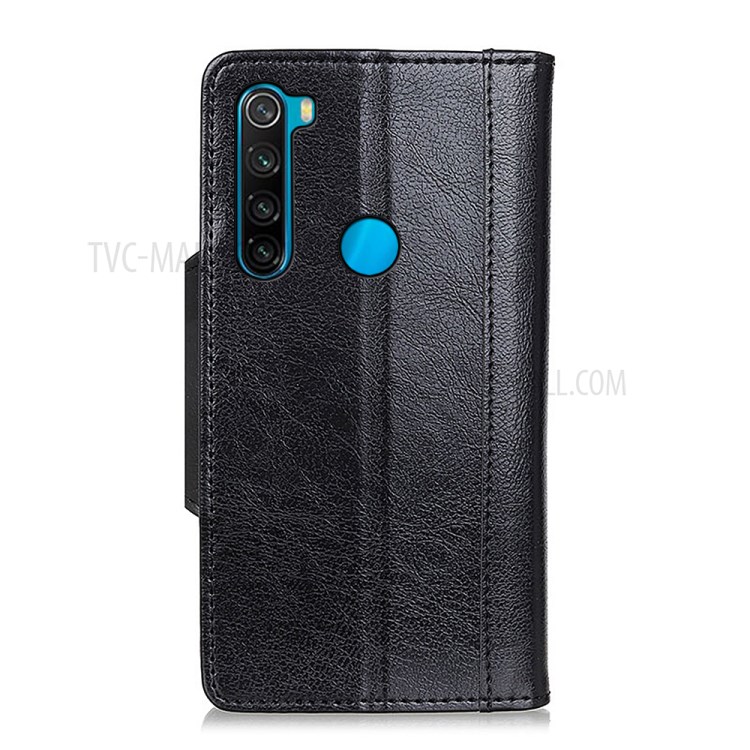 PU Leather Wallet Phone Case Cover with Stand for Xiaomi Redmi Note 8 2021 - Black-3