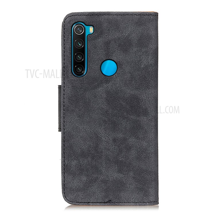 Vintage Style Magnetic Clasp Phone Wallet Stand Split Leather Case Cover for Xiaomi Redmi Note 8 2021 - Grey-3