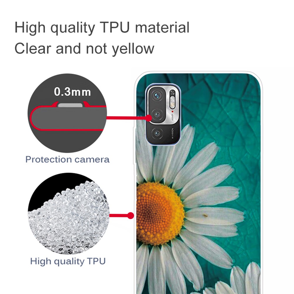Pattern Printing Design Soft TPU Shock Absorption Slim Protective Back Cover for Xiaomi Poco M3 Pro 5G / 4G / Redmi Note 10 5G - Chrysanthemum-4