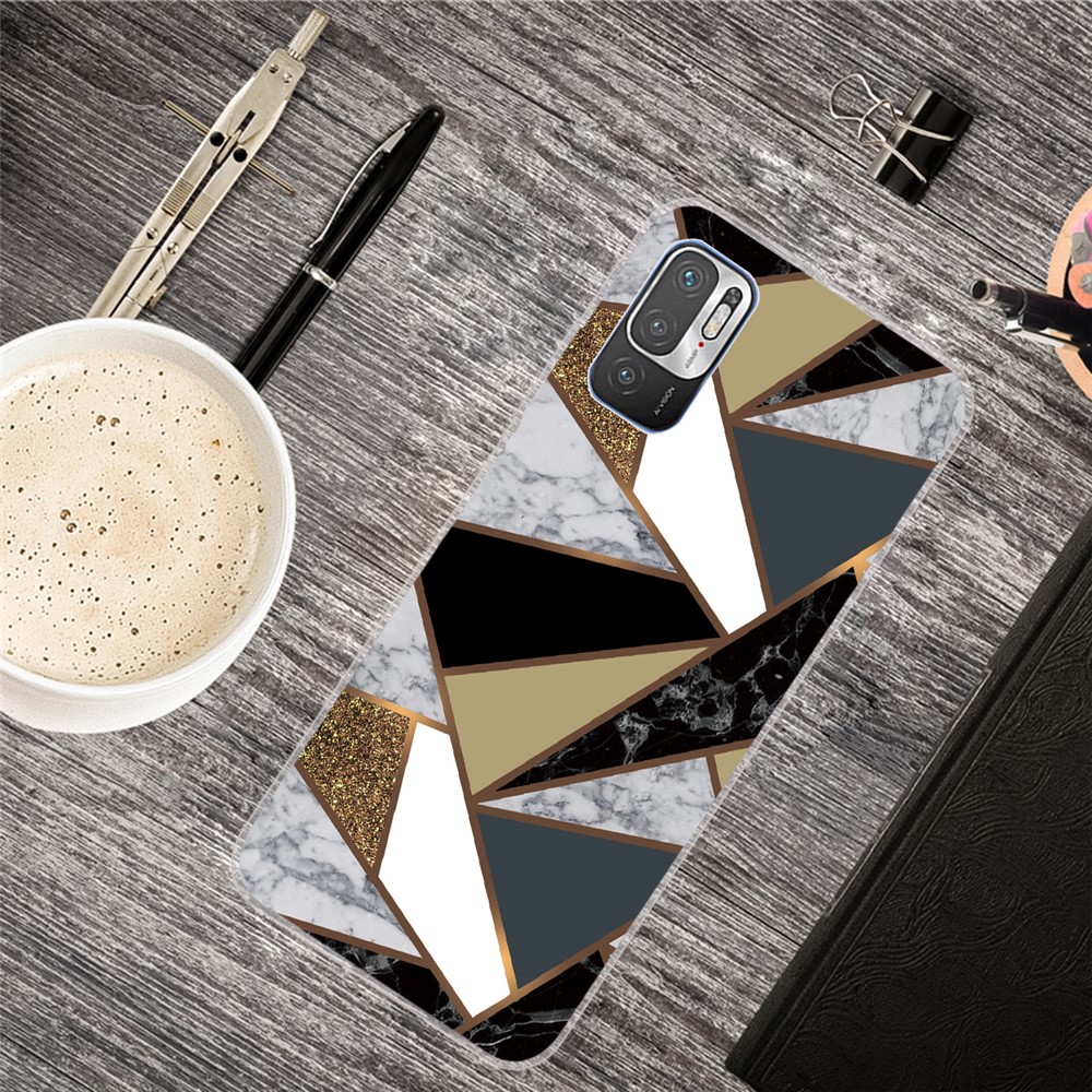 Marble Pattern Soft TPU Cover Phone Back Case for Xiaomi Poco M3 Pro 4G / 5G / Redmi Note 10 5G - Style A-2