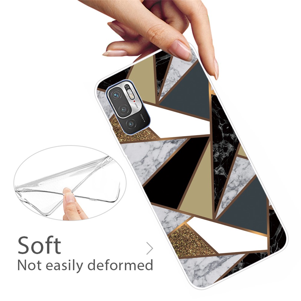 Marble Pattern Soft TPU Cover Phone Back Case for Xiaomi Poco M3 Pro 4G / 5G / Redmi Note 10 5G - Style A-3
