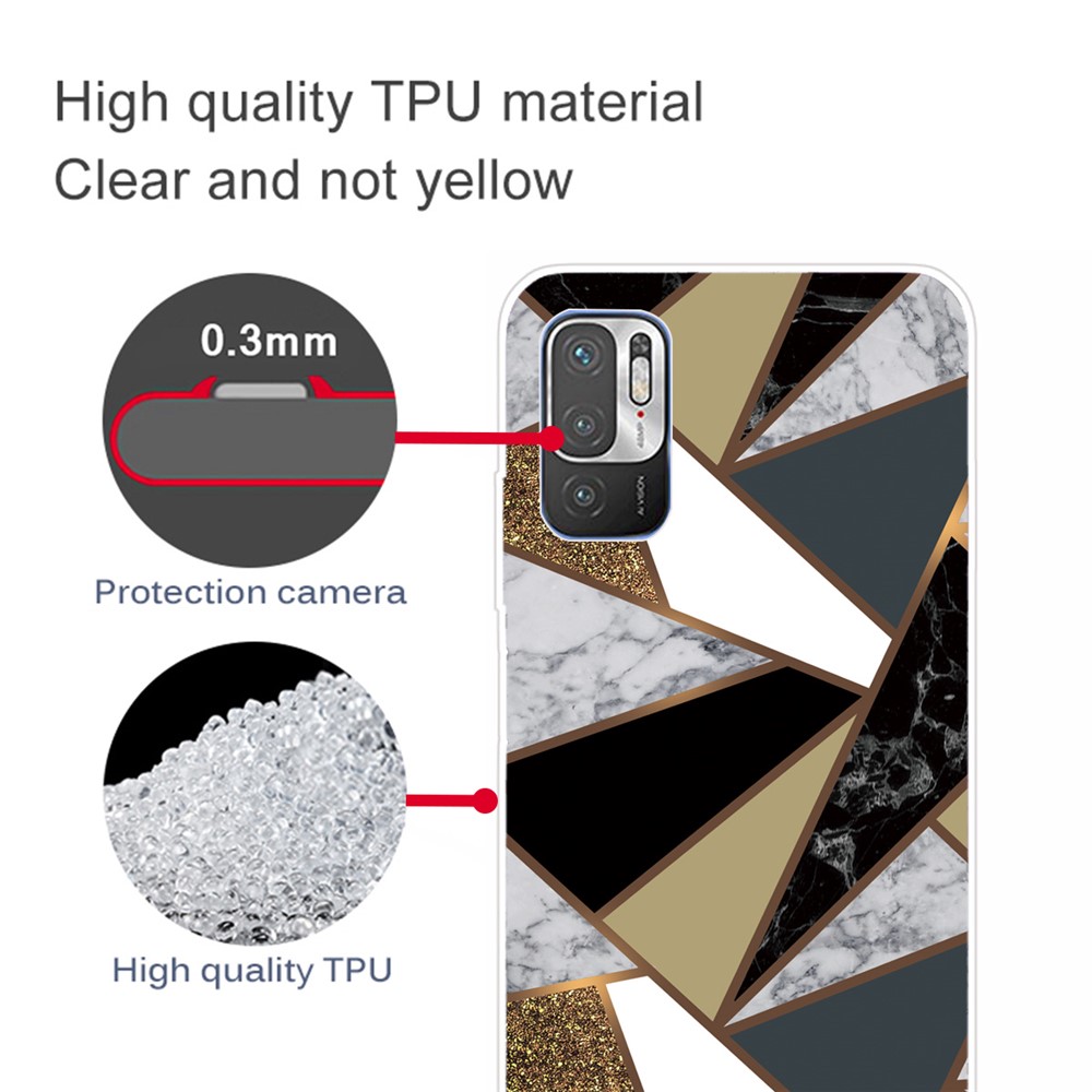 Marble Pattern Soft TPU Cover Phone Back Case for Xiaomi Poco M3 Pro 4G / 5G / Redmi Note 10 5G - Style A-4
