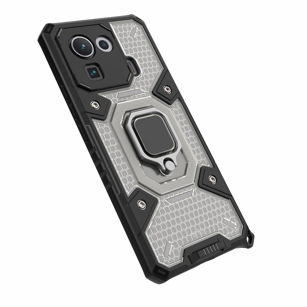 Kickstand Slim Shockproof PC + TPU Hybrid Rugged Protective Cover Built-in Magnetic Holder for Xiaomi Mi 11 Pro - Grey-5