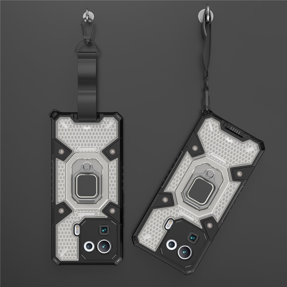 Kickstand Slim Shockproof PC + TPU Hybrid Rugged Protective Cover Built-in Magnetic Holder for Xiaomi Mi 11 Pro - Grey-9