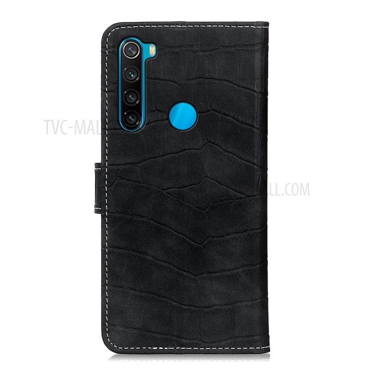 Wallet Stand Design Crocodile Texture Leather Folio Flip Case for Xiaomi Redmi Note 8 2021 - Black-8