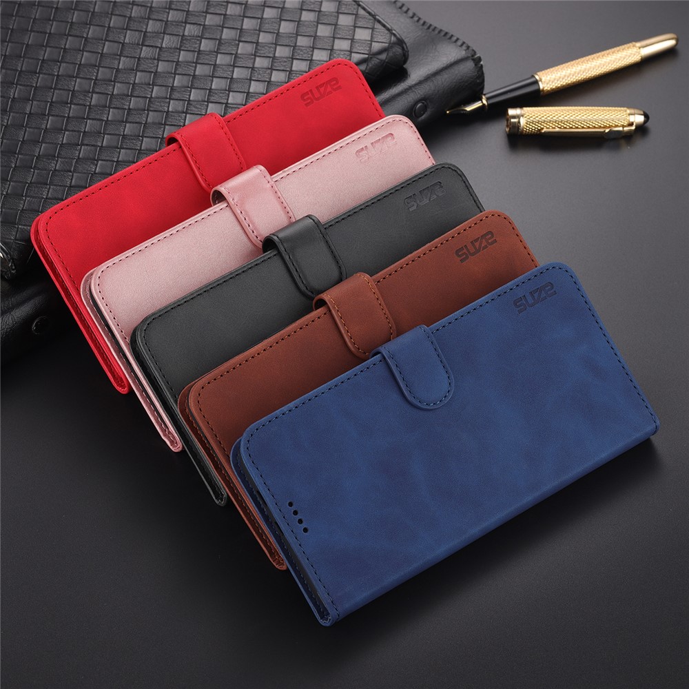 AZNS PU Leather Wallet Design All-round Protection Phone Cover Case with Stand for Xiaomi Redmi Note 9 5G/Note 9T 5G - Blue-12
