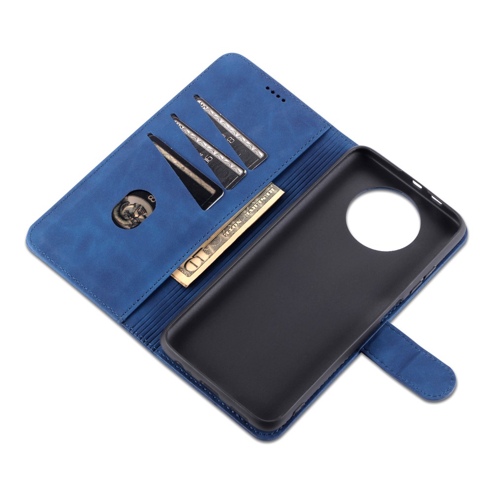 AZNS PU Leather Wallet Design All-round Protection Phone Cover Case with Stand for Xiaomi Redmi Note 9 5G/Note 9T 5G - Blue-6