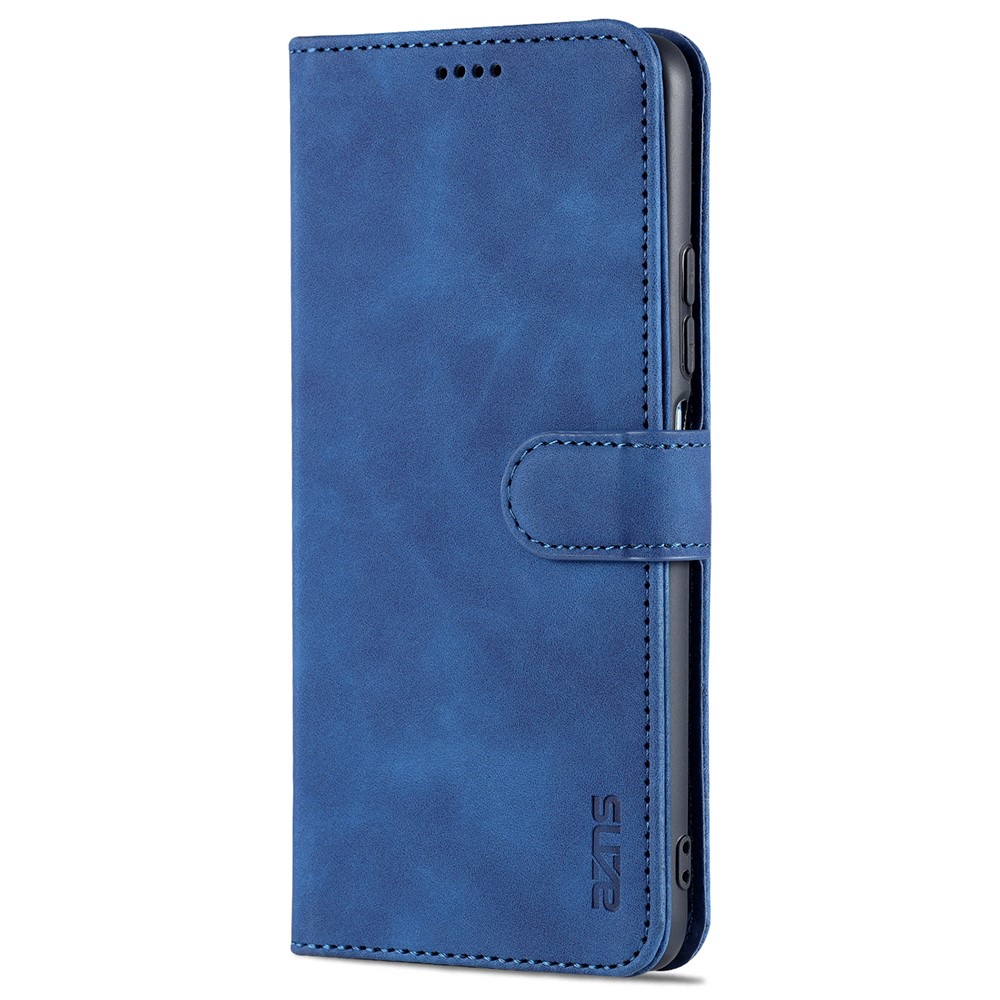 Azns pu Cuir Portefeuille Porte-matonie Protection Support de Protection Protection Touche Pour Xiaomi Redmi K40 / K40 Pro / MI 11I / POCO F3 - Bleu