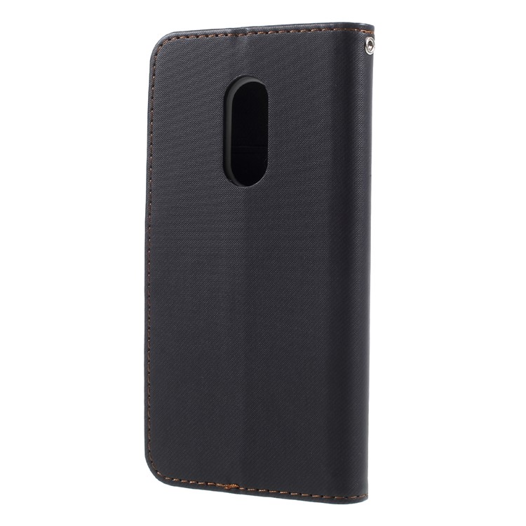 ROAR KOREA Twill Grain Leather Wallet Stand Mobile Cover for Xiaomi Redmi Note 4X - Black-2