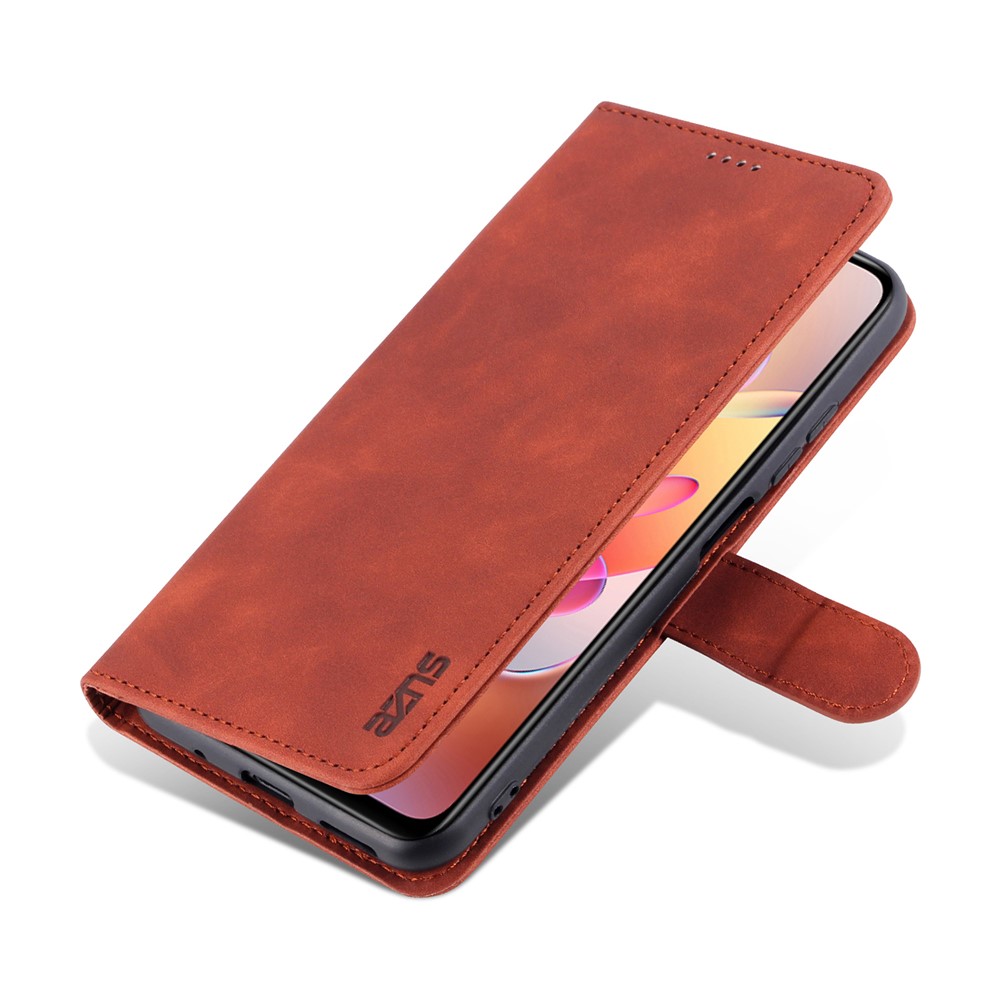 AZNS All-round Protection Wallet Design PU Leather Phone Stand Cover Case for Xiaomi Redmi Note 10 5G/Poco M3 Pro 4G/Poco M3 Pro 5G - Brown-10