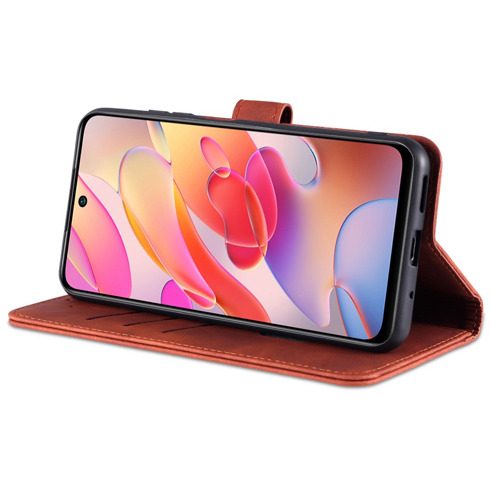 AZNS All-round Protection Wallet Design PU Leather Phone Stand Cover Case for Xiaomi Redmi Note 10 5G/Poco M3 Pro 4G/Poco M3 Pro 5G - Brown-3