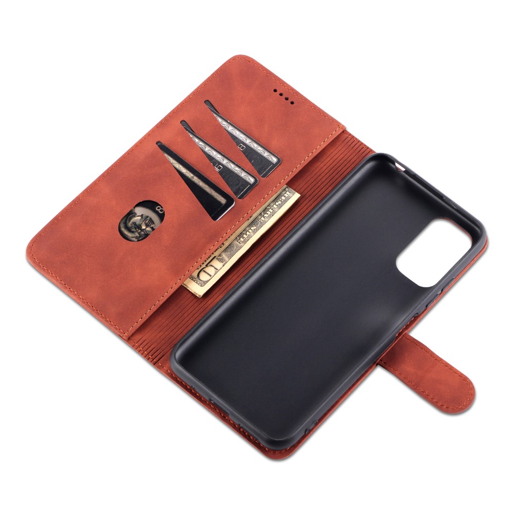 AZNS All-round Protection Wallet Design PU Leather Phone Stand Cover Case for Xiaomi Redmi Note 10 5G/Poco M3 Pro 4G/Poco M3 Pro 5G - Brown-6