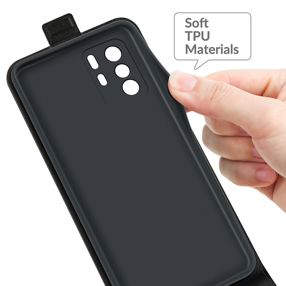 Crazy Horse Vertical Flip Leather Case with One Card Holder for Xiaomi Redmi Note 10 Pro (China)/Poco X3 GT - Black-4