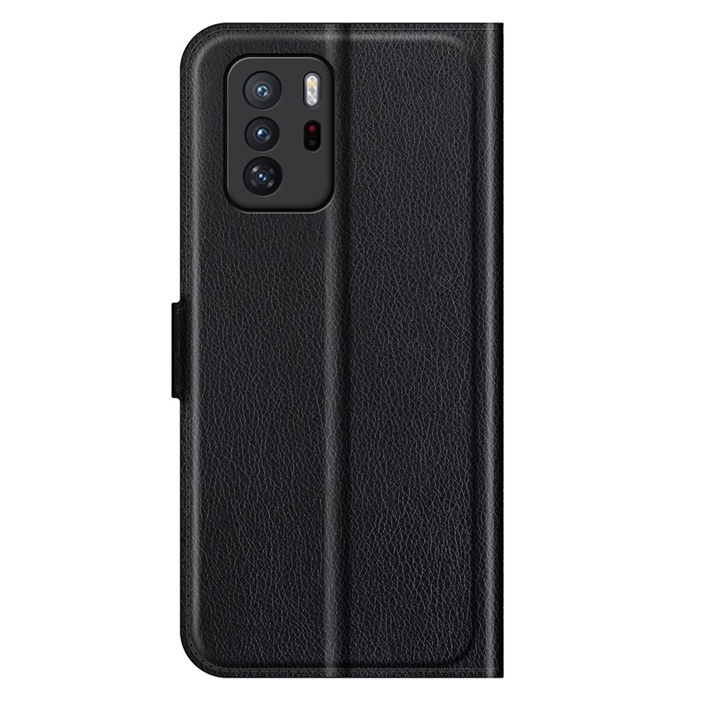 Litchi Texture Soft PU Leather Wallet Flip Shockproof Cover with Dual Magnetic Clasp for Xiaomi Redmi Note 10 Pro (China) / Poco X3 GT - Black-6