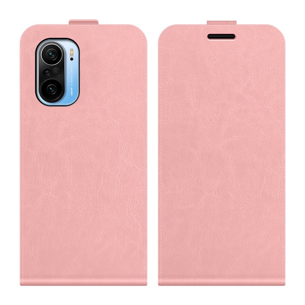 Vertical Flip Design Crazy Horse Leather Case with One Card Holder for Xiaomi Redmi K40/K40 Pro/K40 Pro+/Poco F3/Mi 11i/Mi 11X/Mi 11X Pro - Pink-1