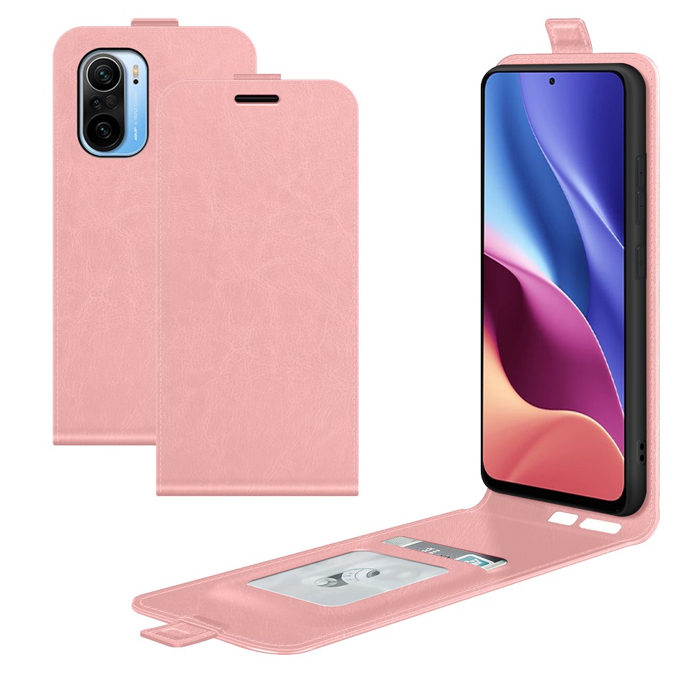 Vertical Flip Design Crazy Horse Leather Case with One Card Holder for Xiaomi Redmi K40/K40 Pro/K40 Pro+/Poco F3/Mi 11i/Mi 11X/Mi 11X Pro - Pink-8