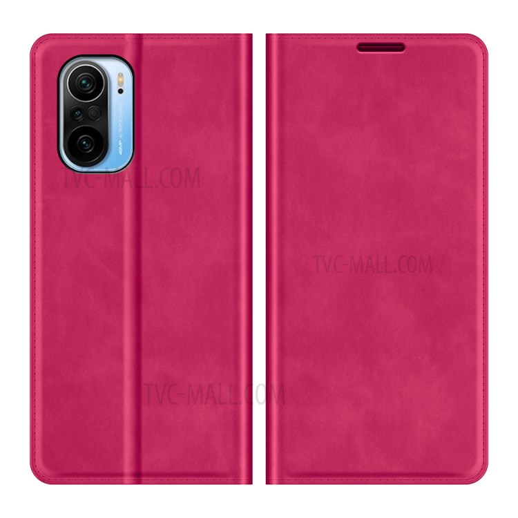 Strong Magnetic Attraction Leather Cover Folio Flip Protective Stand Case with Wallet for Xiaomi Redmi K40/K40 Pro/K40 Pro+/Poco F3/Mi 11i/Mi 11X/Mi 11X Pro - Rose-1