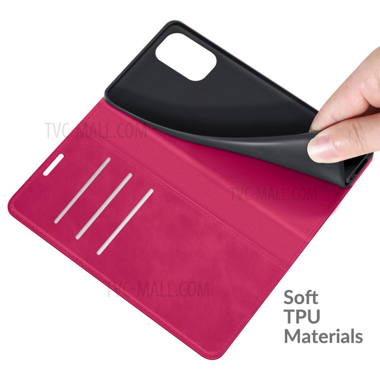 Strong Magnetic Attraction Leather Cover Folio Flip Protective Stand Case with Wallet for Xiaomi Redmi K40/K40 Pro/K40 Pro+/Poco F3/Mi 11i/Mi 11X/Mi 11X Pro - Rose-4