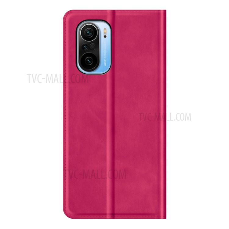 Strong Magnetic Attraction Leather Cover Folio Flip Protective Stand Case with Wallet for Xiaomi Redmi K40/K40 Pro/K40 Pro+/Poco F3/Mi 11i/Mi 11X/Mi 11X Pro - Rose-6