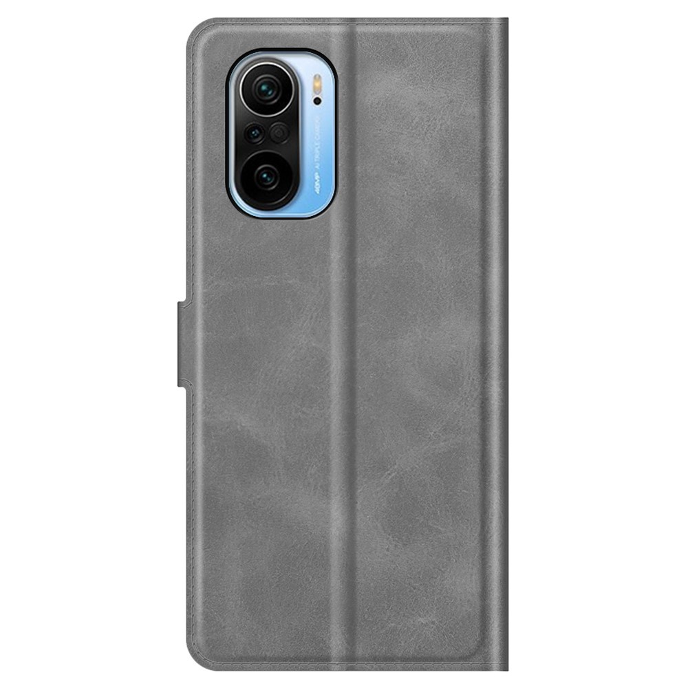 Smooth PU Leather Folio Flip Magnetic Stand Shockproof Case for Xiaomi Redmi K40/K40 Pro/K40 Pro+/Poco F3/Mi 11i/Mi 11X/Mi 11X Pro - Grey-6