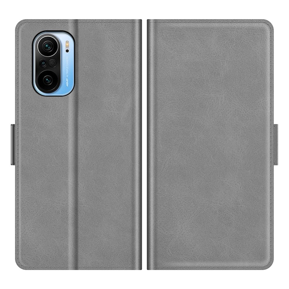 Magnetic Closing PU Leather Phone Case Shell with Wallet Stand for Xiaomi Redmi K40/K40 Pro/K40 Pro+/Poco F3/Mi 11i/Mi 11X/Mi 11X Pro - Grey-1
