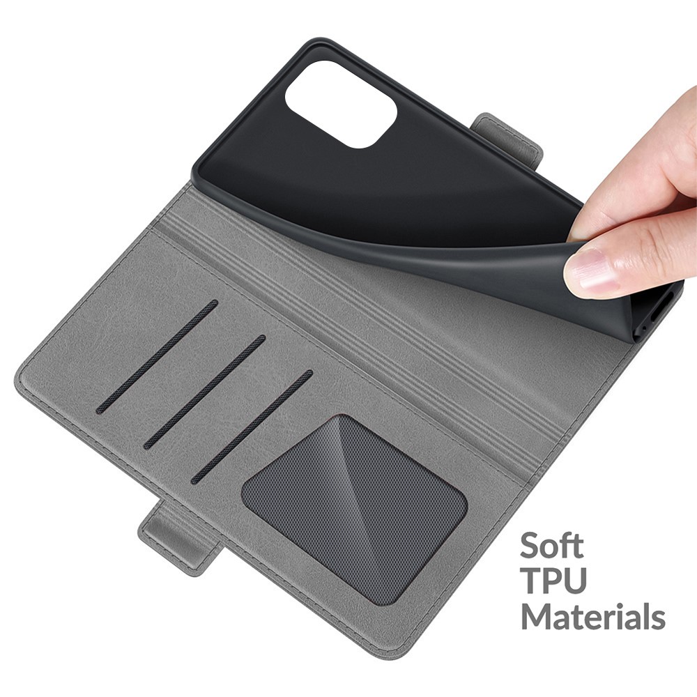 Magnetic Closing PU Leather Phone Case Shell with Wallet Stand for Xiaomi Redmi K40/K40 Pro/K40 Pro+/Poco F3/Mi 11i/Mi 11X/Mi 11X Pro - Grey-4