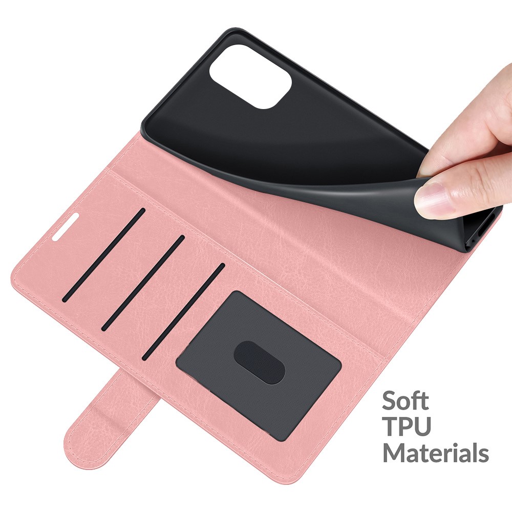 Crazy Horse Texture PU Leather Wallet Protective Case with Stand for Xiaomi Redmi K40/K40 Pro/K40 Pro+/Poco F3/Mi 11i/Mi 11X/Mi 11X Pro - Pink-4