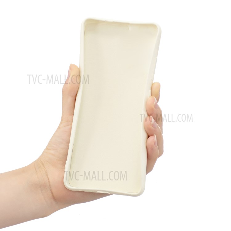 Flexible Liquid Silicone Smiling Face Pattern Printing Phone Cover Shell for Xiaomi Redmi Note 10 Pro/Note 10 Pro Max - Beige-5