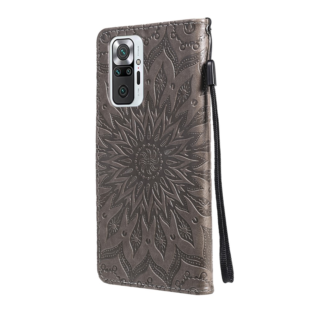 Sun Imprint PU Leather Well-protected Wallet Stand Cover for Xiaomi Redmi Note 10 Pro/10 Pro Max - Grey-3