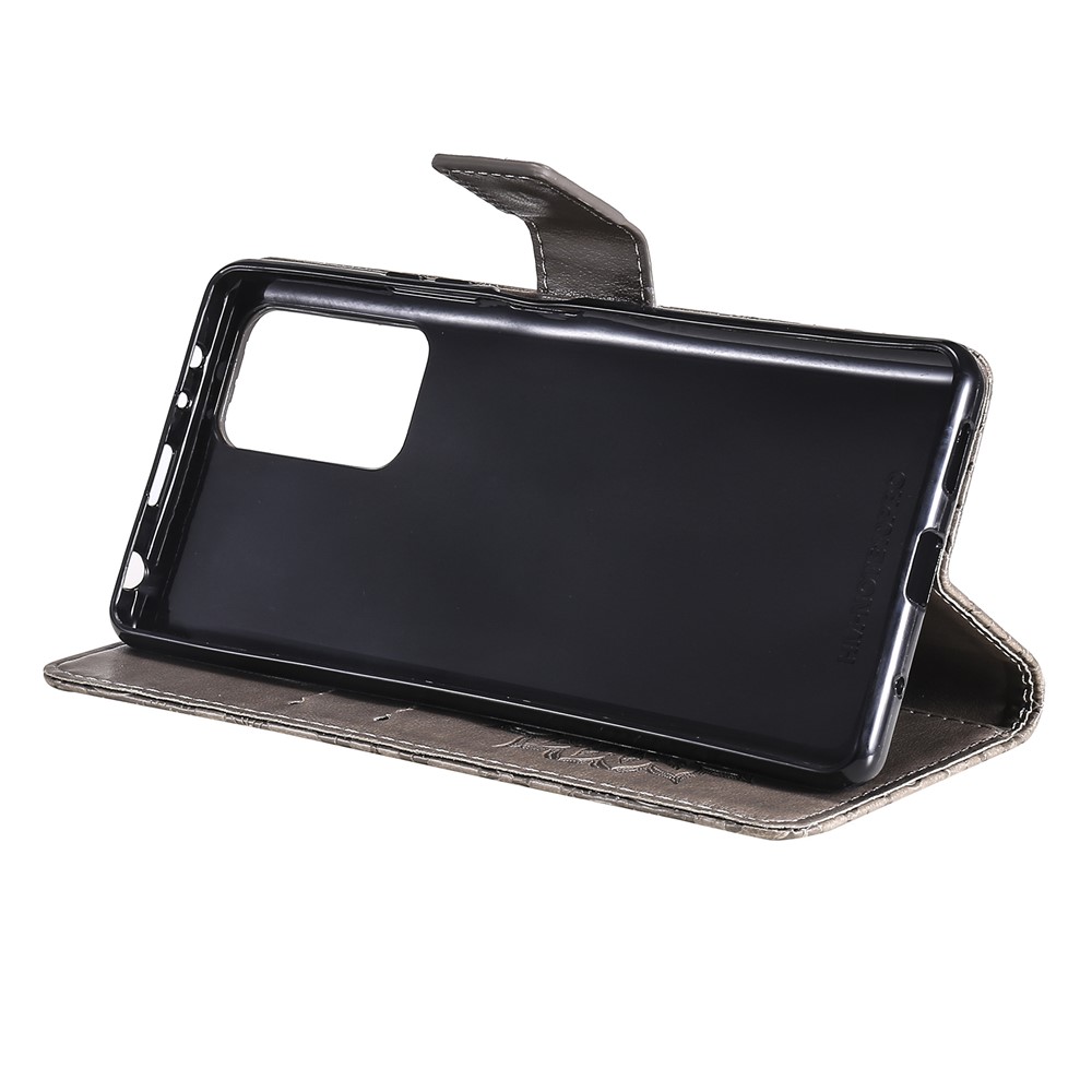 Sun Imprint PU Leather Well-protected Wallet Stand Cover for Xiaomi Redmi Note 10 Pro/10 Pro Max - Grey-6