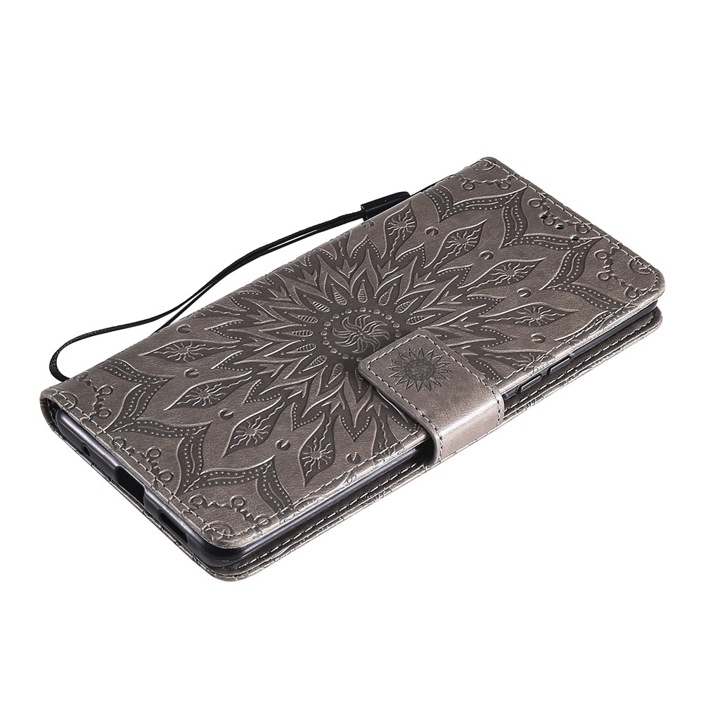 Sun Imprint PU Leather Well-protected Wallet Stand Cover for Xiaomi Redmi Note 10 Pro/10 Pro Max - Grey-7