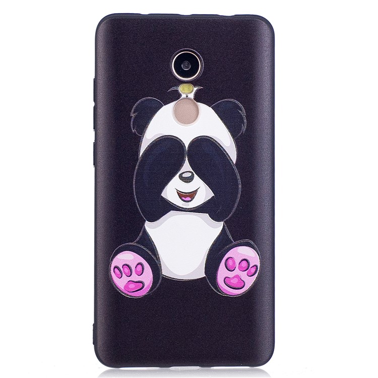Embossed Pattern Matte TPU Phone Back Mobile Phone Casing for Xiaomi Redmi Note 4X - Shy Panda-3